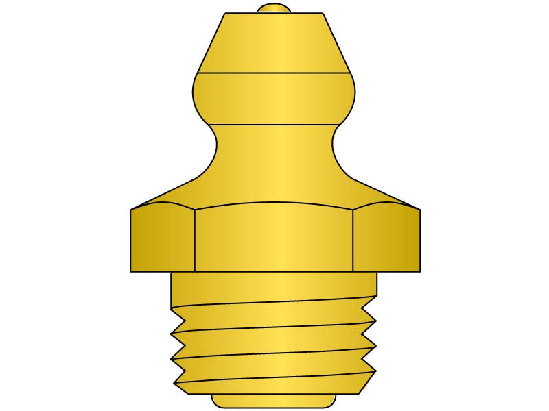 Grease Fitting Zerk 3/824 UNF Brass Plain G.L. Huyett