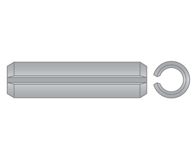 1/16 Nominal Diameter 420 Stainless Steel Spring Pin Pack of 100 1/4 Length Plain Finish 