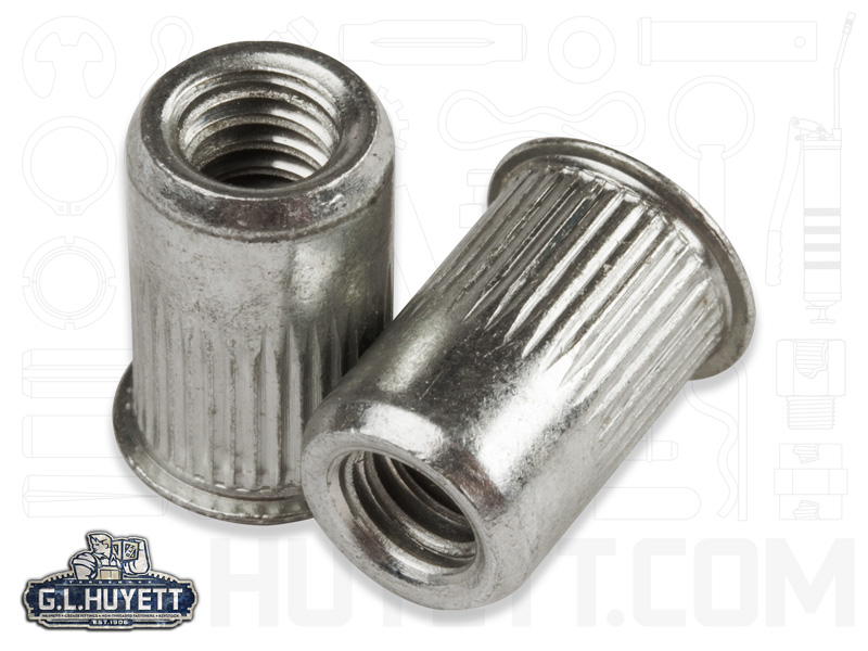 1/4-20 T Nut Fixed Rivet Nut W/ Mounting Rivets Anchor Nut 2-Pack 