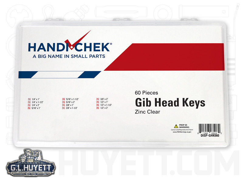 Gib Head Key Assortment Zc 60pc G L Huyett