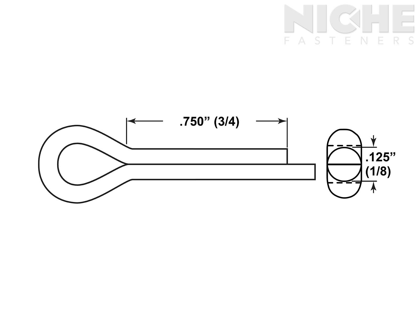 Other Fasteners Hardware Cotter Pin 1 8 X 1 3 4 Cs Zc 1000 Pieces Business Industrial