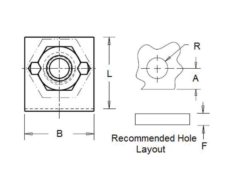 U Nut Screw Size 38 16 Panel 2290 3560 Ze15 Gl Huyett