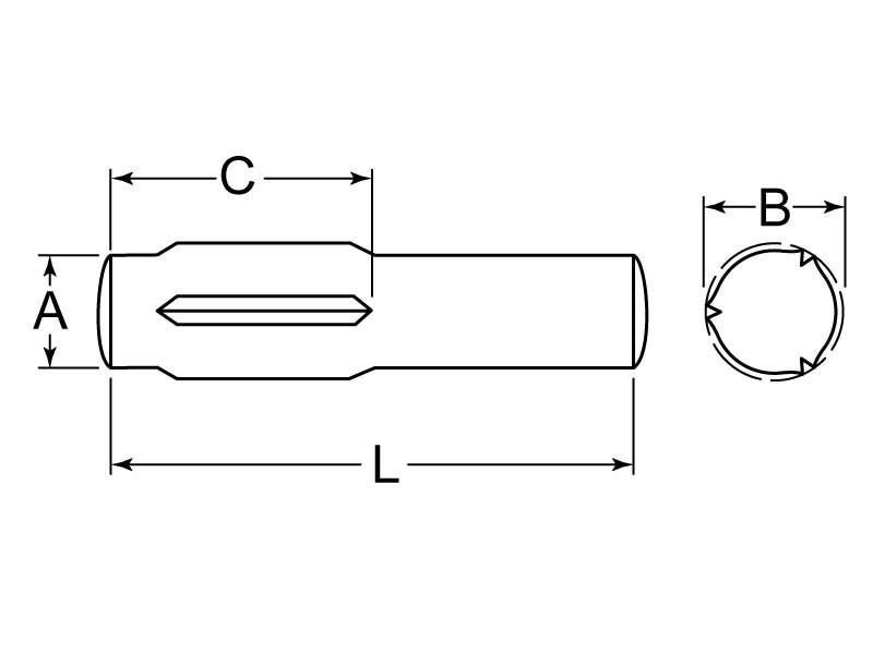 Groove Pin 1/8 x 1/2 Type H 300 Series Stainless Steel G.L. Huyett