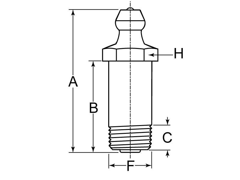 Grease Fitting Zerk 1/827 PTF Extra Long Stainless Steel PV G.L. Huyett