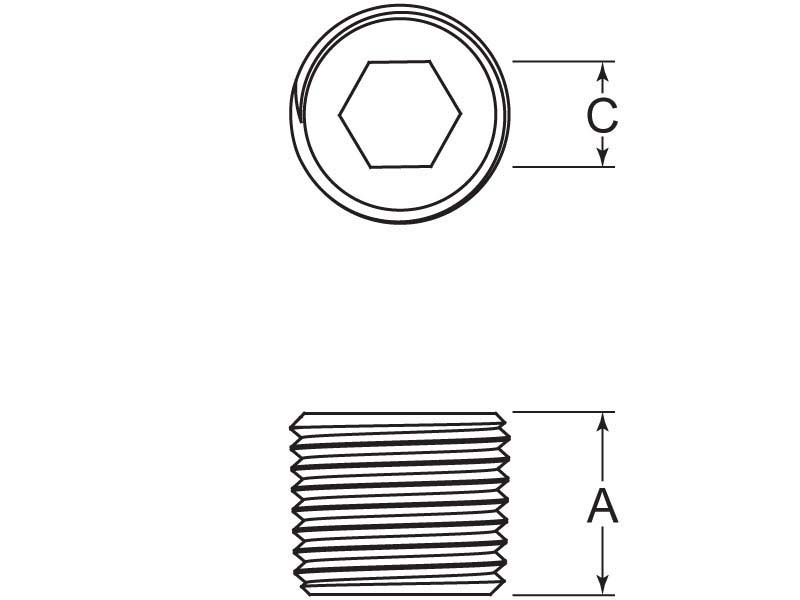 Pipe Plug 1/8 Hex Socket SAE J531 Stainless Steel | G.L. Huyett