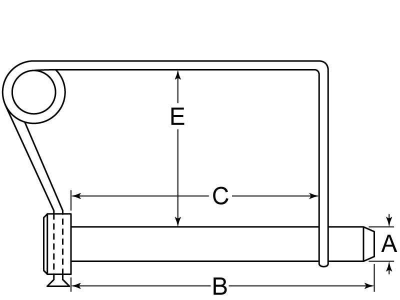 Snap Safety Pin Coil Tension 1/4 X 1-3/4 LD Steel ZC | G.L. Huyett