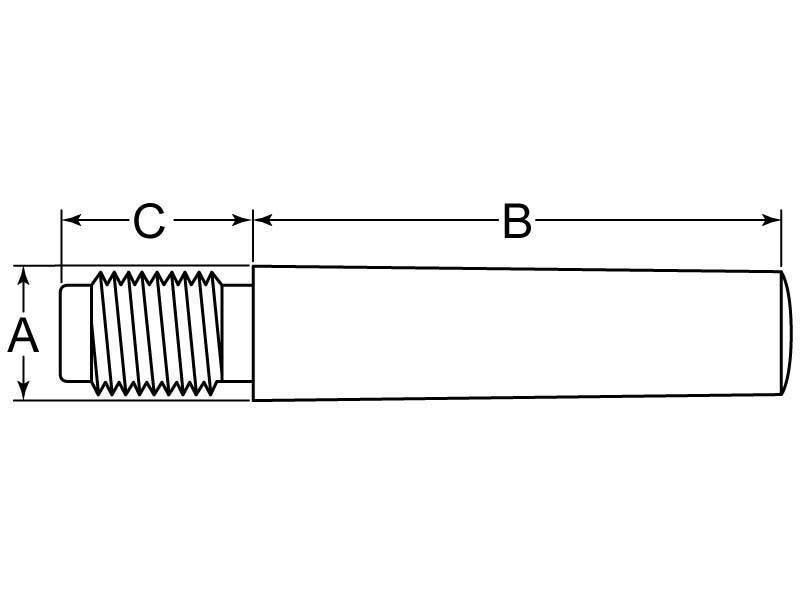 M12x33mmx120mm 45# Carbon Steel External Thread Metric Taper Pin Fasteners 